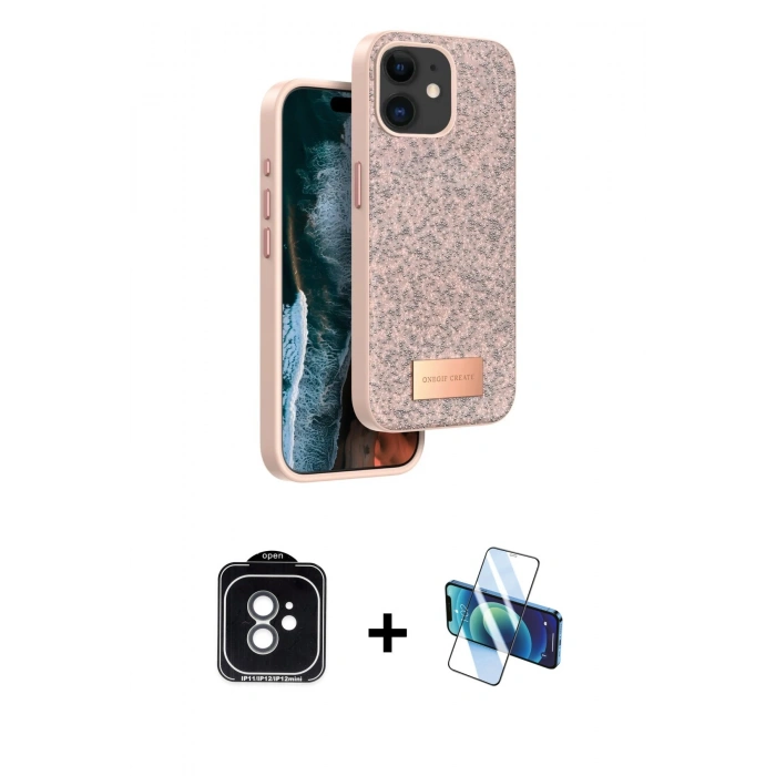 MARSİLYAN™- iPhone 11 Kılıf Vadi Klasik Serisi - Siyah 3D Antistatik Seramik Nano Ekran Koruyucu + PVD Metal Kamera Lens - YL