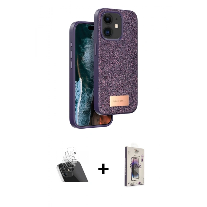 MARSİLYAN™- iPhone 11 Kılıf Vadi Klasik Serisi - Siyah Bilvis 3D Cam Ekran Koruyucu + Kamera Lens Koruma Cam - SF