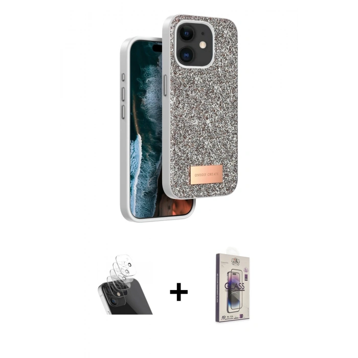 MARSİLYAN™- iPhone 11 Kılıf Vadi Klasik Serisi - Siyah Bilvis 3D Cam Ekran Koruyucu + Kamera Lens Koruma Cam - SF