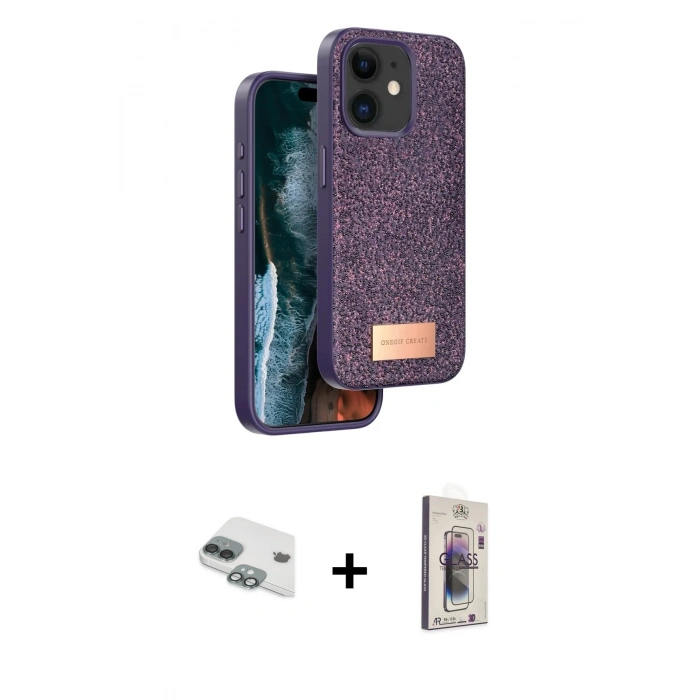 MARSİLYAN™- iPhone 11 Kılıf Vadi Klasik Serisi - Siyah Bilvis 3D Cam Ekran Koruyucu + Pers Alüminyum Kamera Lens - YL