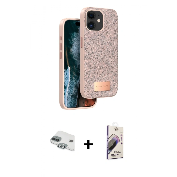 MARSİLYAN™- iPhone 11 Kılıf Vadi Klasik Serisi - Siyah Bilvis 3D Mat Cam Ekran Koruyucu + Pers Alüminyum Kamera Lens - YL