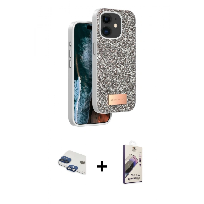 MARSİLYAN™- iPhone 11 Kılıf Vadi Klasik Serisi - Siyah Bilvis 3D Mat Cam Ekran Koruyucu + Pers Alüminyum Kamera Lens - LT