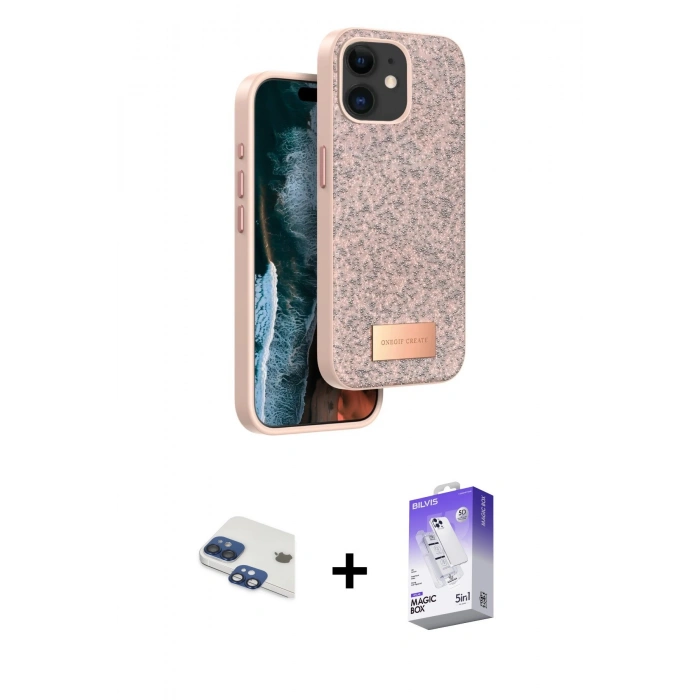 MARSİLYAN™- iPhone 11 Kılıf Vadi Klasik Serisi - Siyah Bilvis 5in1 3D Magic Cam Ekran Koruyucu + Pers Alüminyum Kamera Lens - LT