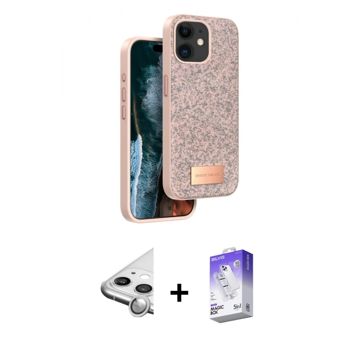 MARSİLYAN™- iPhone 11 Kılıf Vadi Klasik Serisi - Siyah Bilvis 5in1 3D Magic Cam Ekran Koruyucu + Raze Metal Kamera Lens - GS