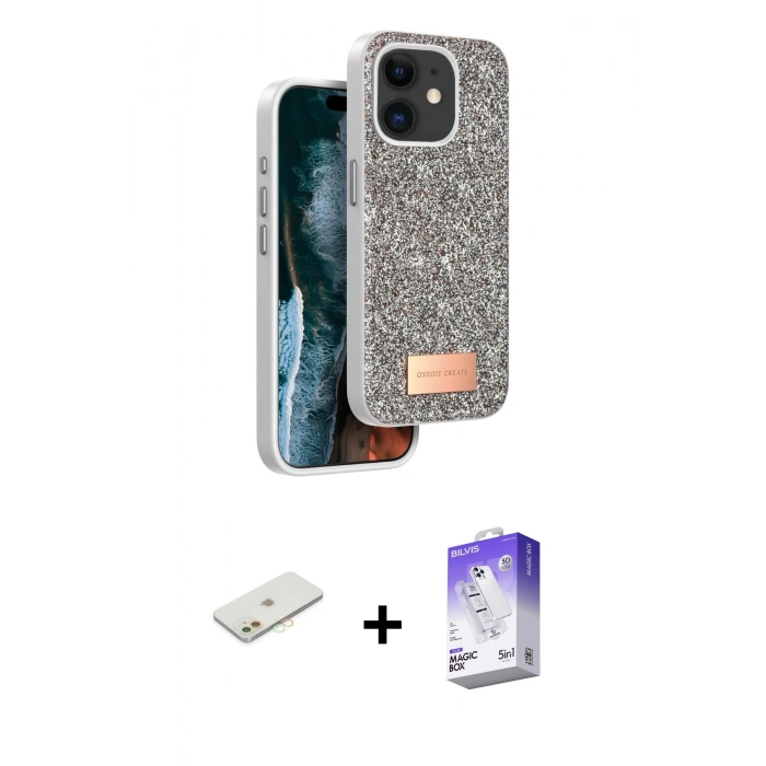 MARSİLYAN™- iPhone 11 Kılıf Vadi Klasik Serisi - Siyah Bilvis 5in1 3D Magic Cam Ekran Koruyucu + Renkli Kamera Lens Koruma Cam - TU