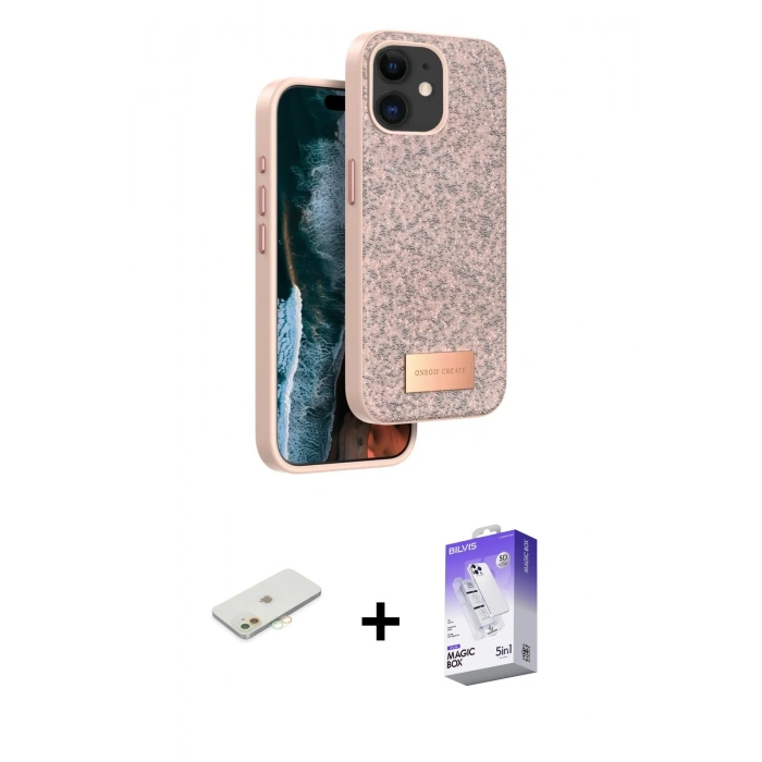 MARSİLYAN™- iPhone 11 Kılıf Vadi Klasik Serisi - Siyah Bilvis 5in1 3D Magic Cam Ekran Koruyucu + Renkli Kamera Lens Koruma Cam - TU