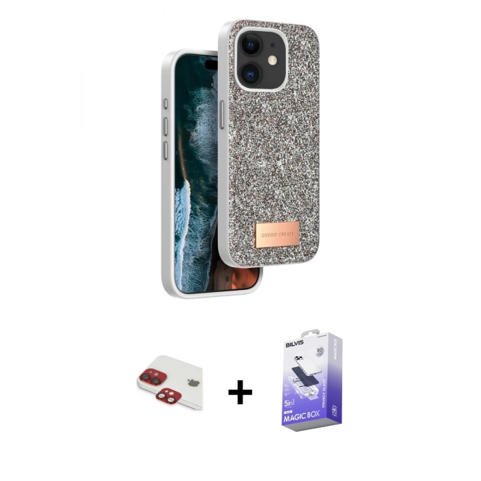 MARSİLYAN™- iPhone 11 Kılıf Vadi Klasik Serisi - Siyah Bilvis 5in1 5D Magic Hayalet Cam Ekran Koruyucu + Pers Alüminyum Kamera Lens - KI