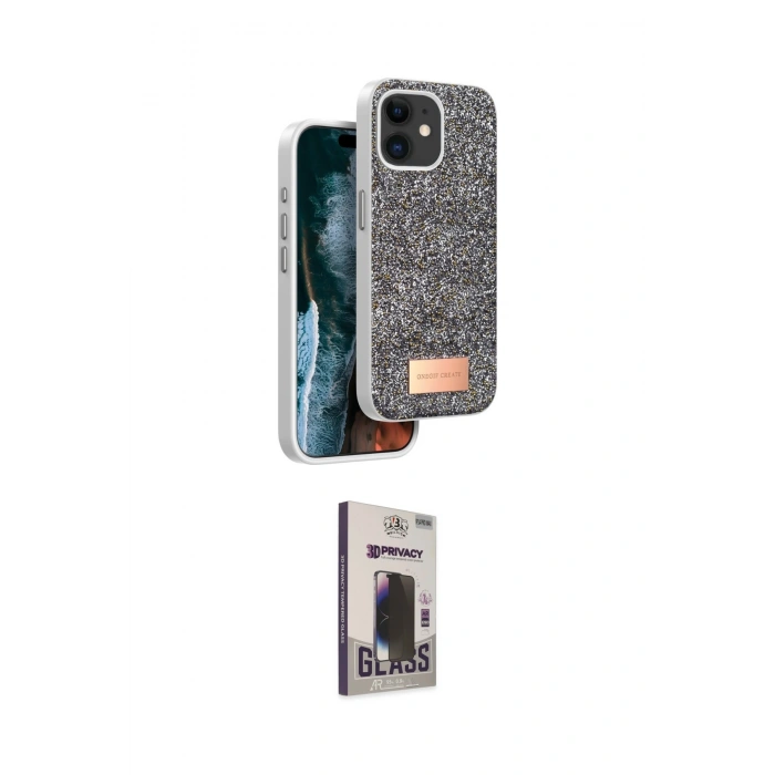 MARSİLYAN™- iPhone 11 Kılıf Vadi Klasik Serisi - Siyah Bilvis Hayalet Cam Ekran Koruyucu