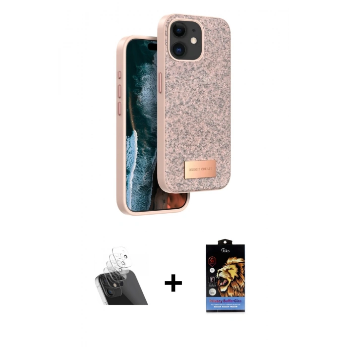 MARSİLYAN™- iPhone 11 Kılıf Vadi Klasik Serisi - Siyah Buffer Hayalet Cam Ekran Koruyucu + Kamera Lens Koruma Cam - SF