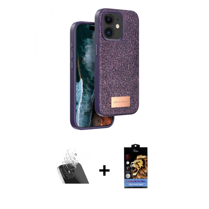 MARSİLYAN™- iPhone 11 Kılıf Vadi Klasik Serisi - Siyah Buffer Hayalet Cam Ekran Koruyucu + Kamera Lens Koruma Cam - SF