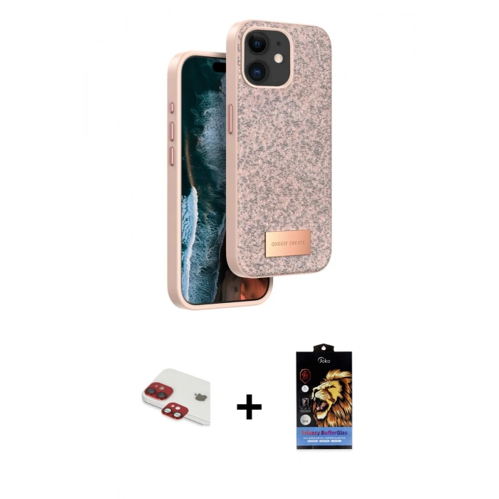 MARSİLYAN™- iPhone 11 Kılıf Vadi Klasik Serisi - Siyah Buffer Hayalet Cam Ekran Koruyucu + Pers Alüminyum Kamera Lens - KI