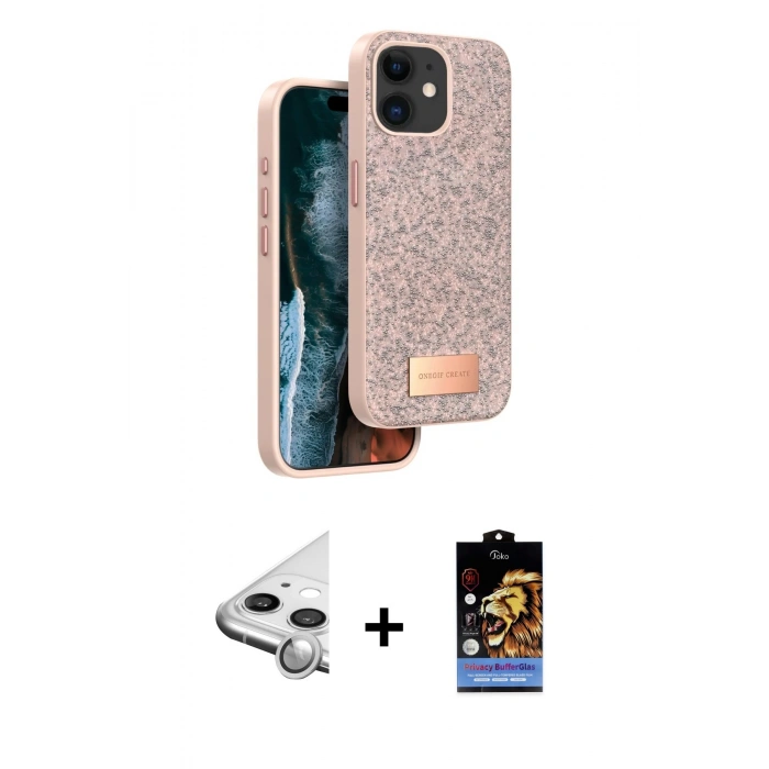 MARSİLYAN™- iPhone 11 Kılıf Vadi Klasik Serisi - Siyah Buffer Hayalet Cam Ekran Koruyucu + Raze Metal Kamera Lens - GS
