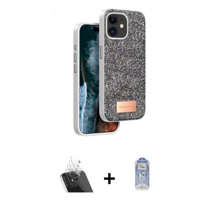 MARSİLYAN™- iPhone 11 Kılıf Vadi Klasik Serisi - Siyah Joko Magic 5D Cam + Kamera Lens Koruma Cam - SF