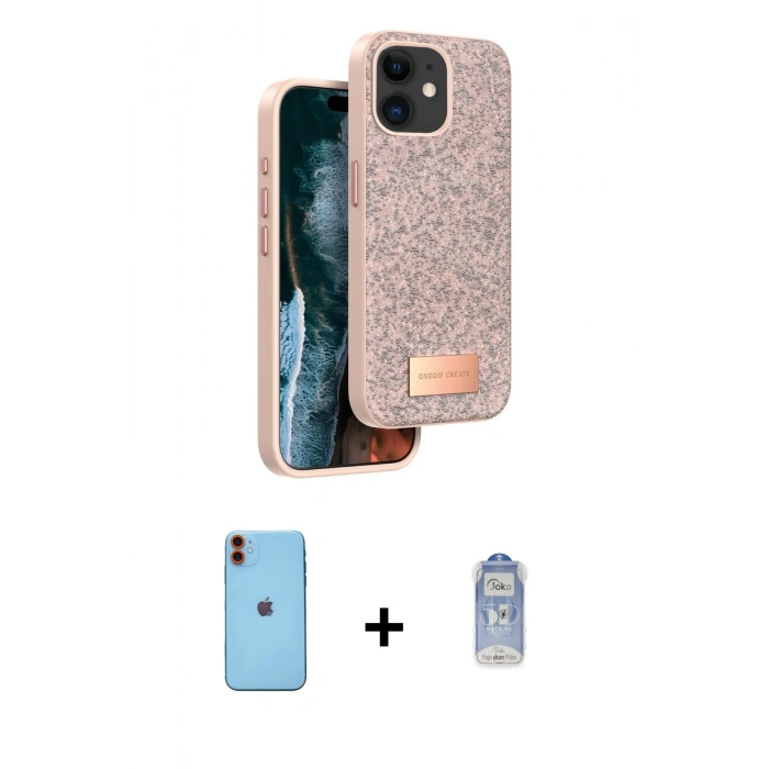 MARSİLYAN™- iPhone 11 Kılıf Vadi Klasik Serisi - Siyah Joko Magic 5D Cam + Neon Fosforlu Kamera Lens - TU