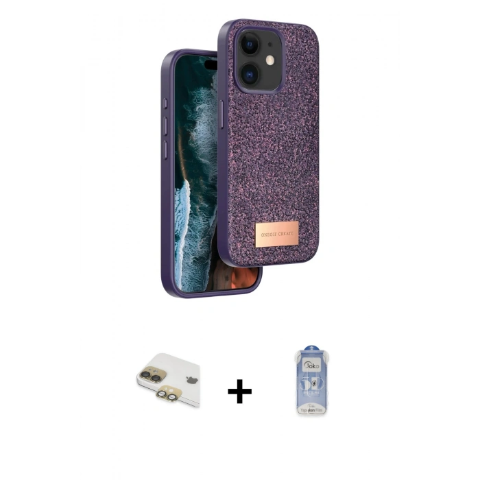 MARSİLYAN™- iPhone 11 Kılıf Vadi Klasik Serisi - Siyah Joko Magic 5D Cam + Pers Alüminyum Kamera Lens - GD