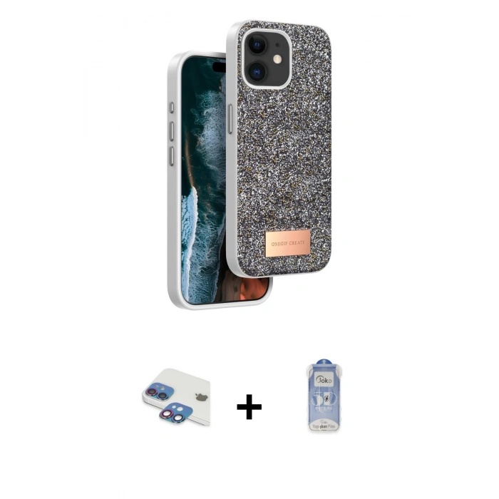 MARSİLYAN™- iPhone 11 Kılıf Vadi Klasik Serisi - Siyah Joko Magic 5D Cam + Pers Alüminyum Kamera Lens - GI