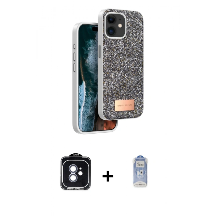 MARSİLYAN™- iPhone 11 Kılıf Vadi Klasik Serisi - Siyah Joko Magic 5D Cam + PVD Metal Kamera Lens - MI