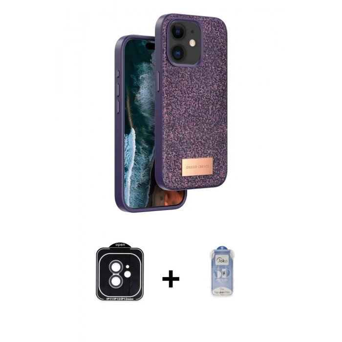 MARSİLYAN™- iPhone 11 Kılıf Vadi Klasik Serisi - Siyah Joko Magic 5D Cam + PVD Metal Kamera Lens - SH