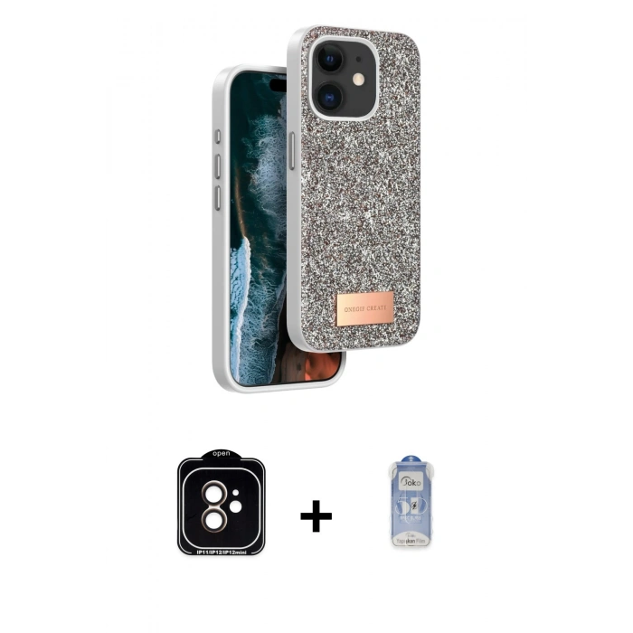 MARSİLYAN™- iPhone 11 Kılıf Vadi Klasik Serisi - Siyah Joko Magic 5D Cam + PVD Metal Kamera Lens - TU