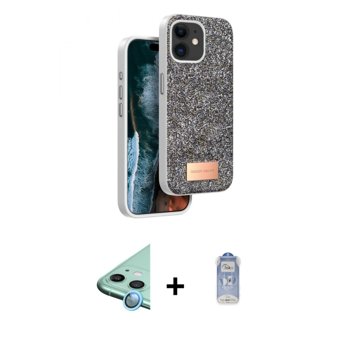 MARSİLYAN™- iPhone 11 Kılıf Vadi Klasik Serisi - Siyah Joko Magic 5D Cam + Raze Metal Kamera Lens - MI