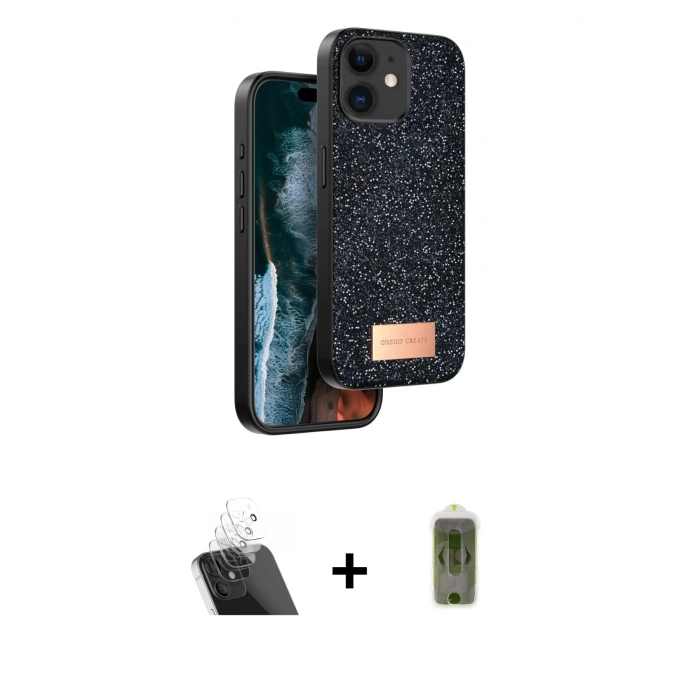 MARSİLYAN™- iPhone 11 Kılıf Vadi Klasik Serisi - Siyah Joko Magic 5D Hayalet Cam + Kamera Lens Koruma Cam - SF