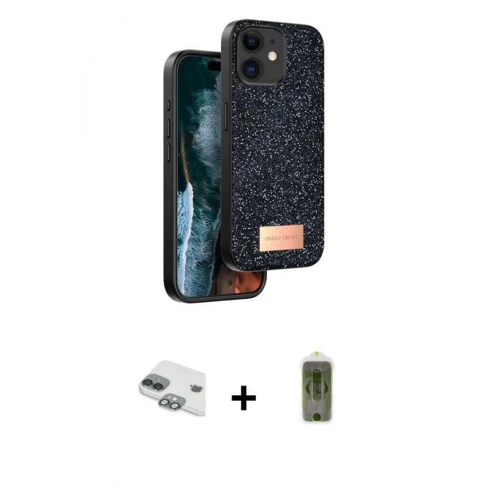 MARSİLYAN™- iPhone 11 Kılıf Vadi Klasik Serisi - Siyah Joko Magic 5D Hayalet Cam + Pers Alüminyum Kamera Lens - YL