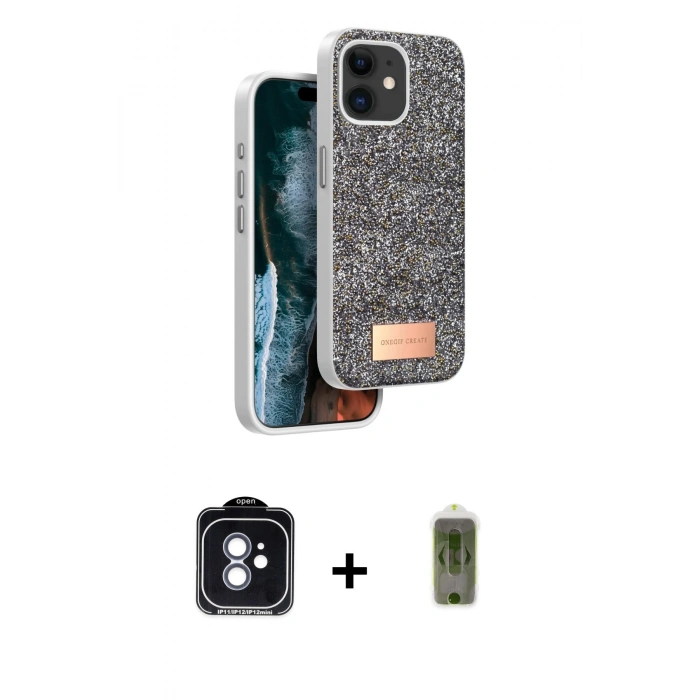 MARSİLYAN™- iPhone 11 Kılıf Vadi Klasik Serisi - Siyah Joko Magic 5D Hayalet Cam + PVD Metal Kamera Lens - MI