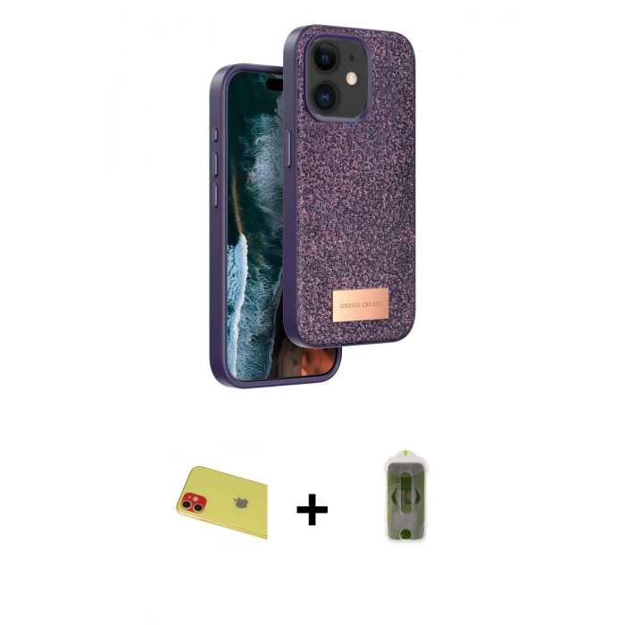 MARSİLYAN™- iPhone 11 Kılıf Vadi Klasik Serisi - Siyah Joko Magic 5D Hayalet Cam + Rainbow Kamera Lens Koruma Cam - KI