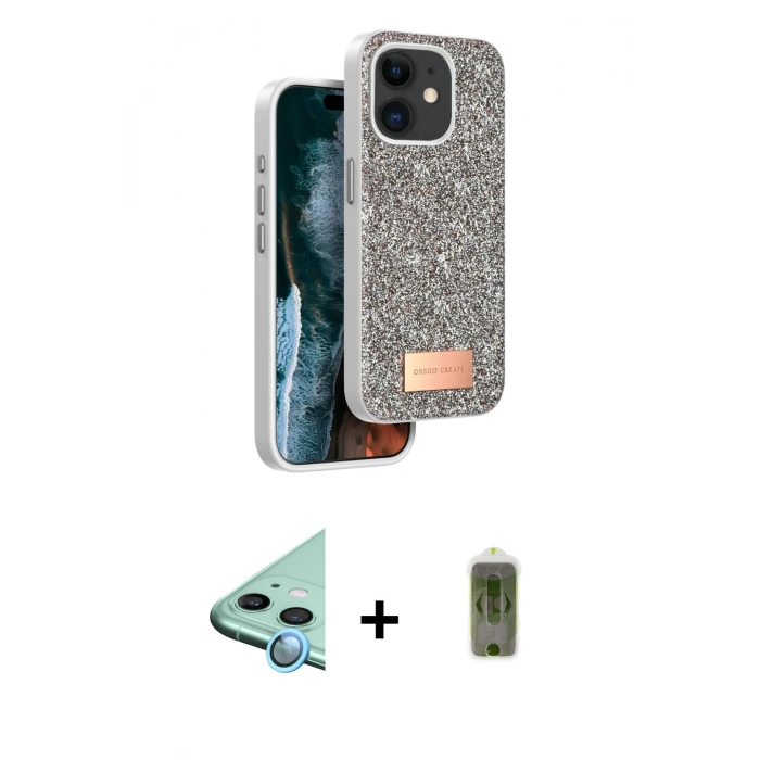 MARSİLYAN™- iPhone 11 Kılıf Vadi Klasik Serisi - Siyah Joko Magic 5D Hayalet Cam + Raze Metal Kamera Lens - MI