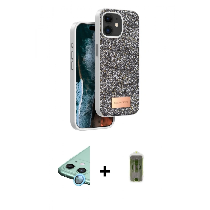 MARSİLYAN™- iPhone 11 Kılıf Vadi Klasik Serisi - Siyah Joko Magic 5D Hayalet Cam + Raze Metal Kamera Lens - MI