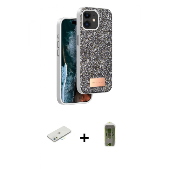 MARSİLYAN™- iPhone 11 Kılıf Vadi Klasik Serisi - Siyah Joko Magic 5D Hayalet Cam + Renkli Kamera Lens Koruma Cam - SI