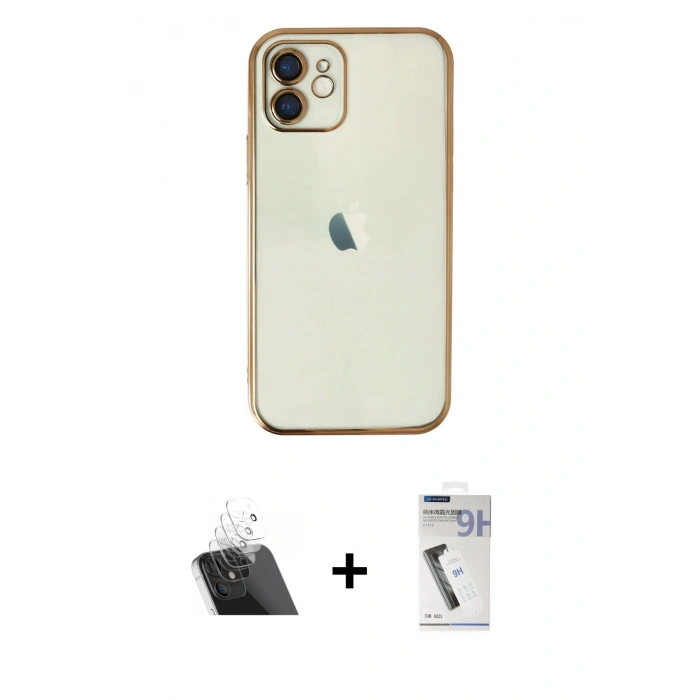 MARSİLYAN™- iPhone 11 Kılıf Vadi Minimal - Şeffaf Uv Polymer Nano Ekran Koruyucu + Kamera Lens Koruma Cam - SF