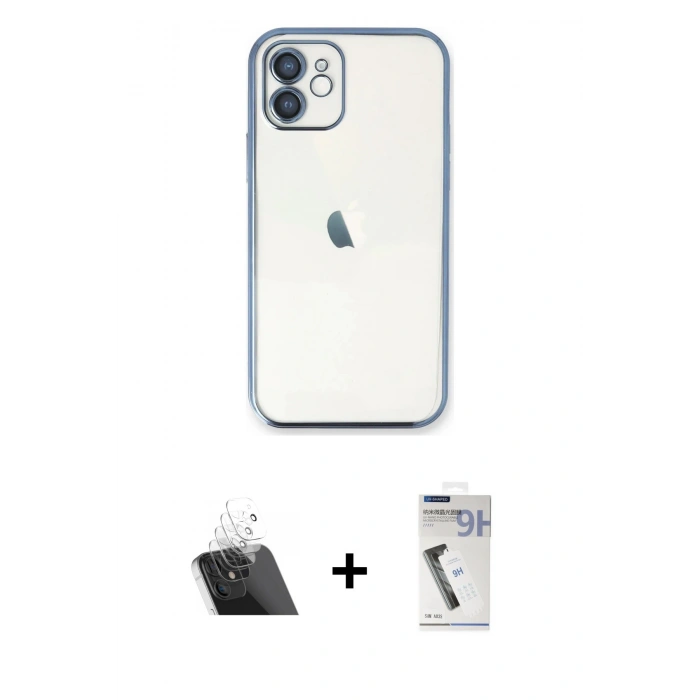 MARSİLYAN™- iPhone 11 Kılıf Vadi Minimal - Şeffaf Uv Polymer Nano Ekran Koruyucu + Kamera Lens Koruma Cam - SF