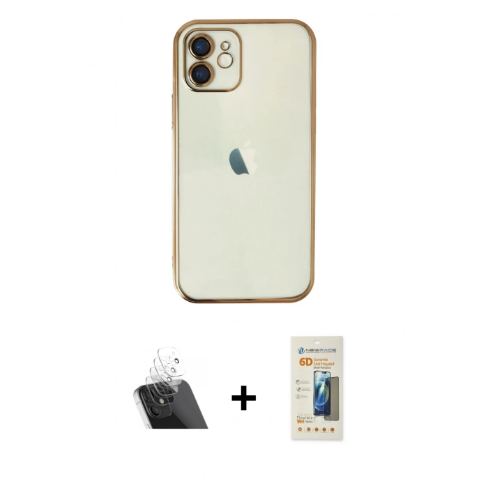 MARSİLYAN™- iPhone 11 Kılıf Vadi Minimal - Siyah 6D Mat Seramik Hayalet Nano Ekran Koruyucu + Şeffaf Kamera Lens Koruma Cam
