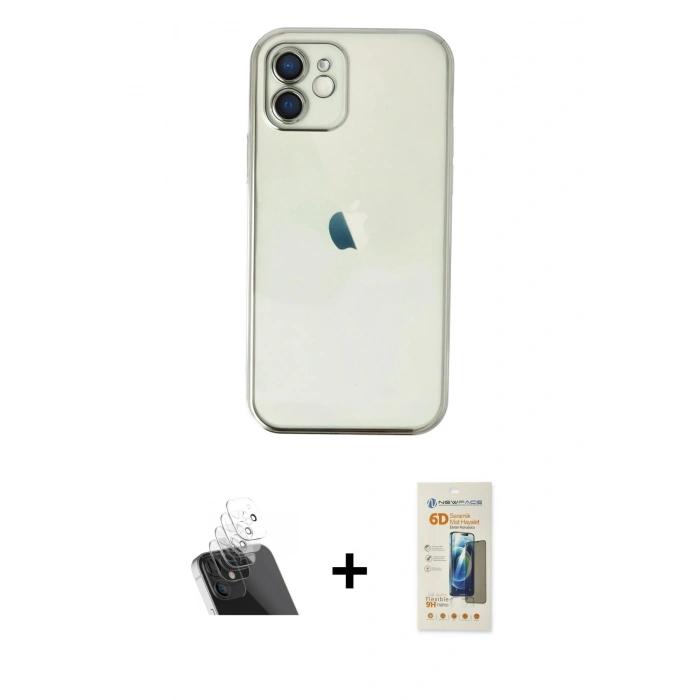 MARSİLYAN™- iPhone 11 Kılıf Vadi Minimal - Siyah 6D Mat Seramik Hayalet Nano Ekran Koruyucu + Şeffaf Kamera Lens Koruma Cam
