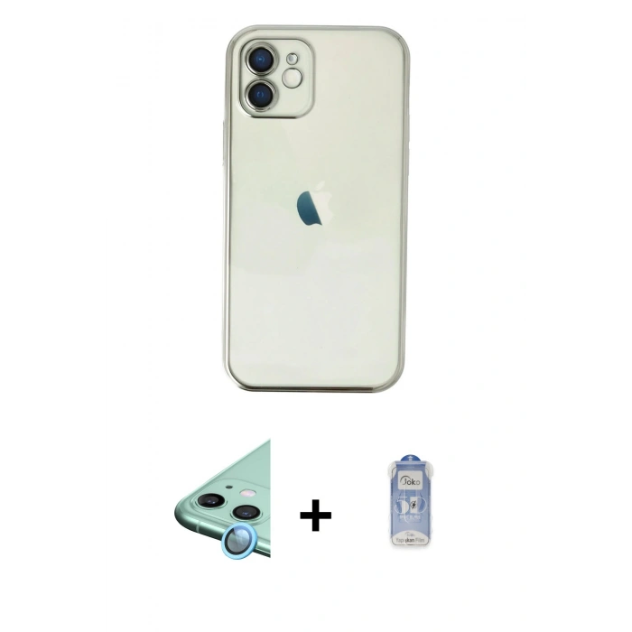 MARSİLYAN™- iPhone 11 Kılıf Vadi Minimal - Siyah Joko Magic 5D Cam + Raze Metal Kamera Lens - MI