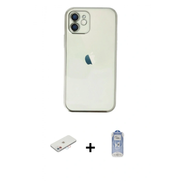 MARSİLYAN™- iPhone 11 Kılıf Vadi Minimal - Siyah Joko Magic 5D Cam + Renkli Kamera Lens Koruma Cam - PE