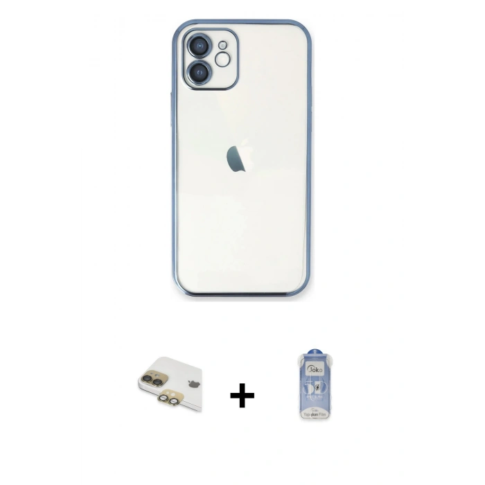 MARSİLYAN™- iPhone 11 Kılıf Vadi Minimal - Siyah Joko Magic 5D Cam + Pers Alüminyum Kamera Lens - GD