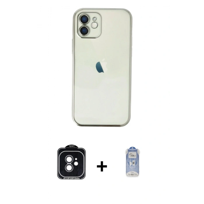 MARSİLYAN™- iPhone 11 Kılıf Vadi Minimal - Siyah Joko Magic 5D Cam + PVD Metal Kamera Lens - SH