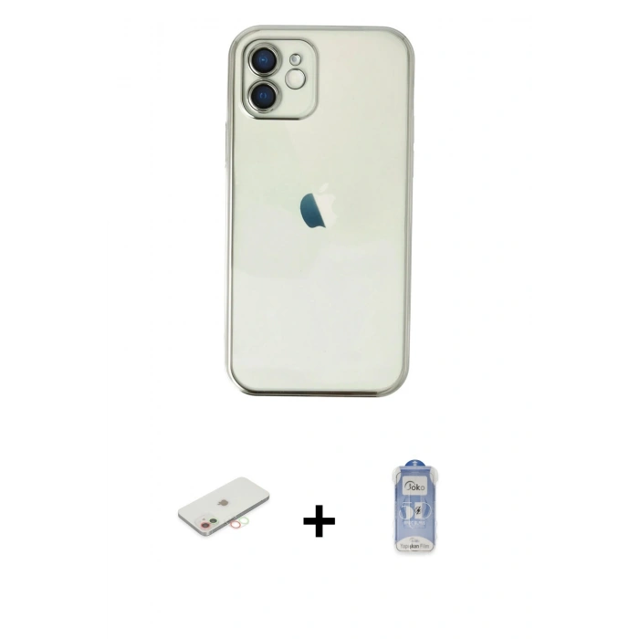 MARSİLYAN™- iPhone 11 Kılıf Vadi Minimal - Siyah Joko Magic 5D Cam + Renkli Kamera Lens Koruma Cam - YL