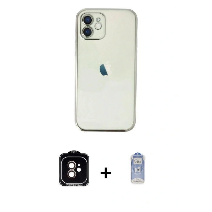 MARSİLYAN™- iPhone 11 Kılıf Vadi Minimal - Siyah Joko Magic 5D Cam + PVD Metal Kamera Lens - TU