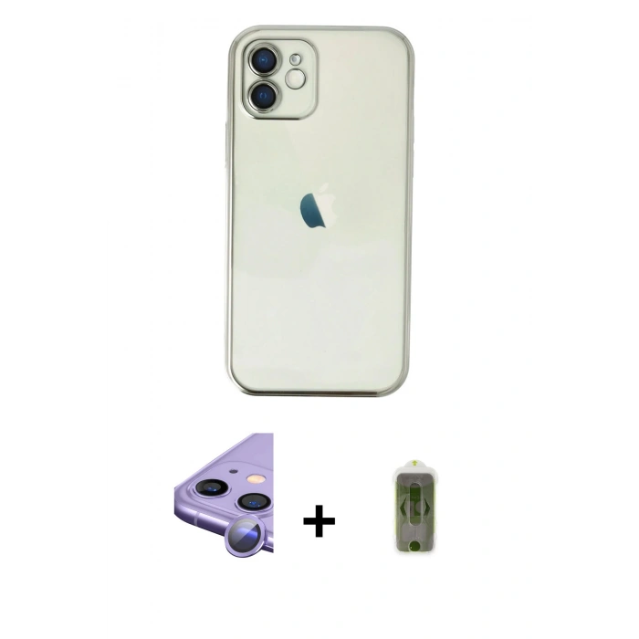 MARSİLYAN™- iPhone 11 Kılıf Vadi Minimal - Siyah Joko Magic 5D Hayalet Cam + Raze Metal Kamera Lens - MR