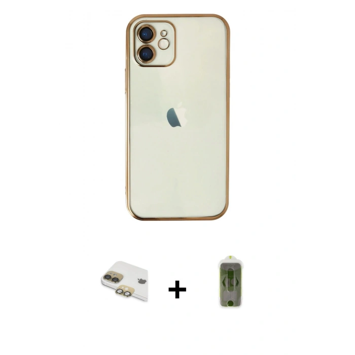 MARSİLYAN™- iPhone 11 Kılıf Vadi Minimal - Siyah Joko Magic 5D Hayalet Cam + Pers Alüminyum Kamera Lens - GD