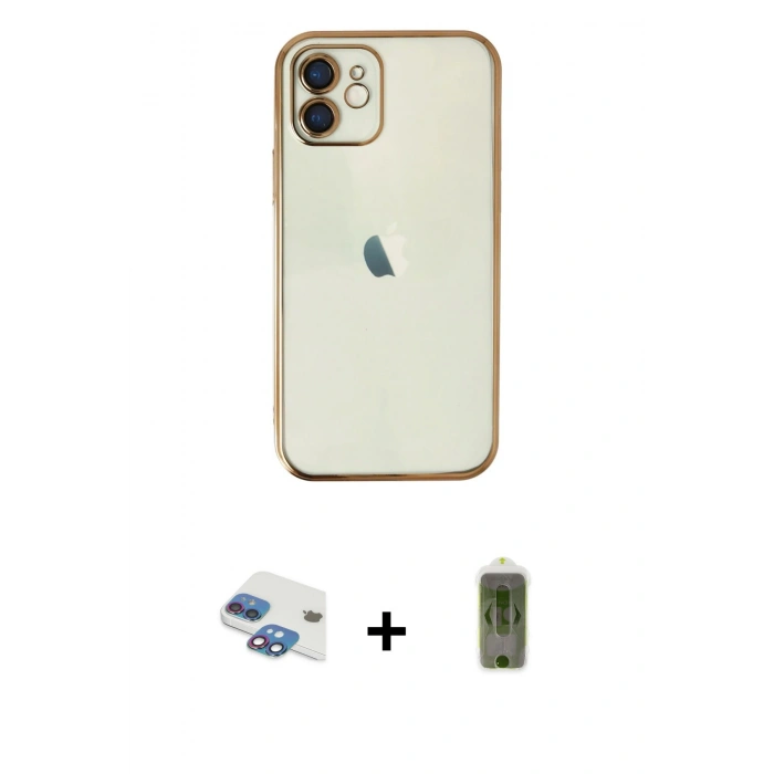 MARSİLYAN™- iPhone 11 Kılıf Vadi Minimal - Siyah Joko Magic 5D Hayalet Cam + Pers Alüminyum Kamera Lens - GI