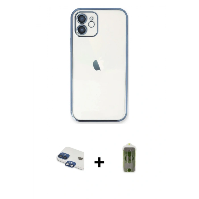 MARSİLYAN™- iPhone 11 Kılıf Vadi Minimal - Siyah Joko Magic 5D Hayalet Cam + Pers Alüminyum Kamera Lens - LT
