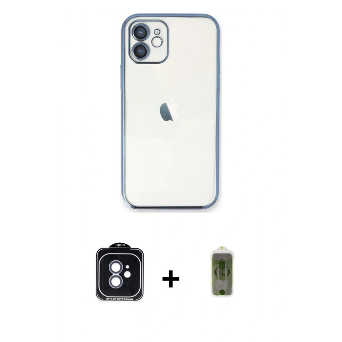 MARSİLYAN™- iPhone 11 Kılıf Vadi Minimal - Siyah Joko Magic 5D Hayalet Cam + PVD Metal Kamera Lens - MI