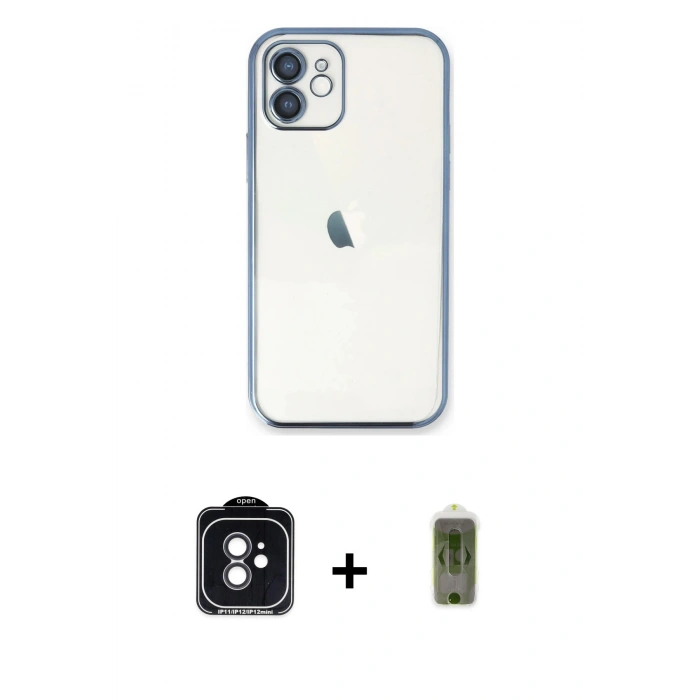 MARSİLYAN™- iPhone 11 Kılıf Vadi Minimal - Siyah Joko Magic 5D Hayalet Cam + PVD Metal Kamera Lens - SH