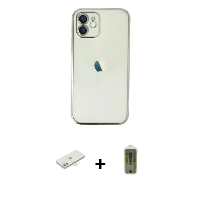 MARSİLYAN™- iPhone 11 Kılıf Vadi Minimal - Siyah Joko Magic 5D Hayalet Cam + Renkli Kamera Lens Koruma Cam - SI