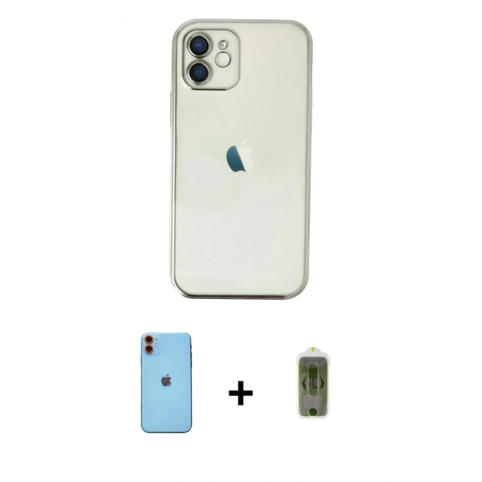 MARSİLYAN™- iPhone 11 Kılıf Vadi Minimal - Siyah Joko Magic 5D Hayalet Cam + Neon Fosforlu Kamera Lens - TU