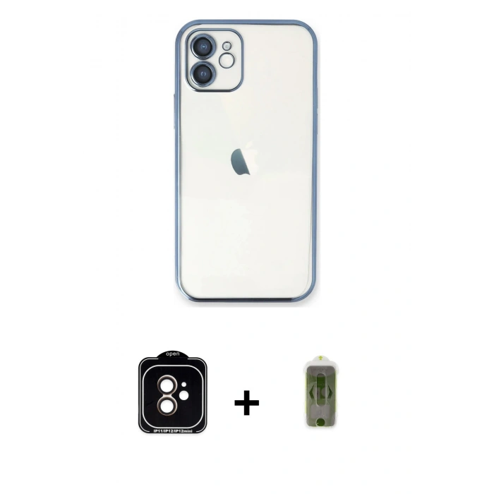 MARSİLYAN™- iPhone 11 Kılıf Vadi Minimal - Siyah Joko Magic 5D Hayalet Cam + PVD Metal Kamera Lens - TU